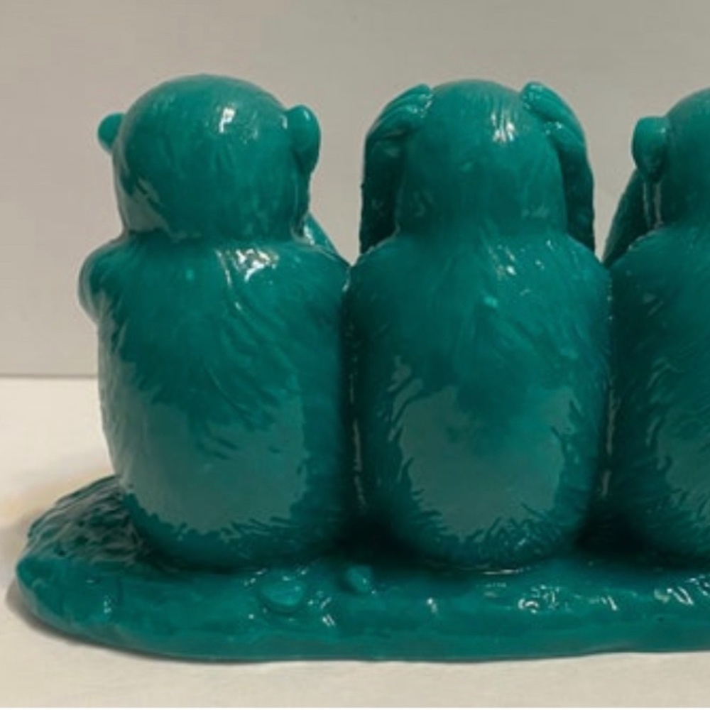 Feng Shui Red See No Evil, Hear No Evil, Speak No Evil Monkey Statue Figurine - Picture 3 of 4